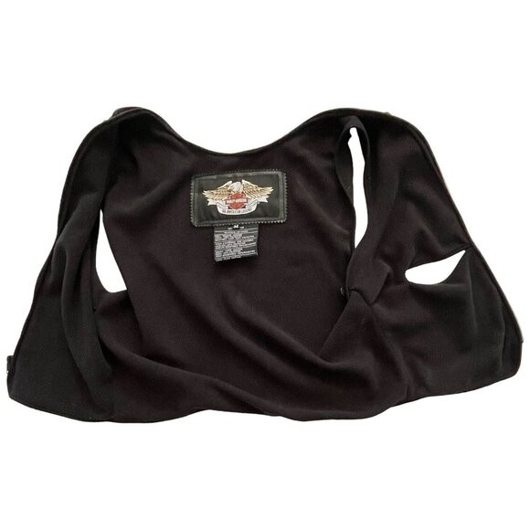 Harley Davidson Womens Black Leather Moto Jacket M Nevada Vented Zip Liner 98122 - Picture 8 of 16